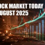 The BSE building in Mumbai, a symbol of the Indian stock market, with the bronze bull statue in the foreground under a clear sky.