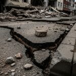 तुर्की के बलिकेसिर प्रांत के सिंदिर्गी में 6.1 तीव्रता वाला भूकंप और उसके बाद का मलबा