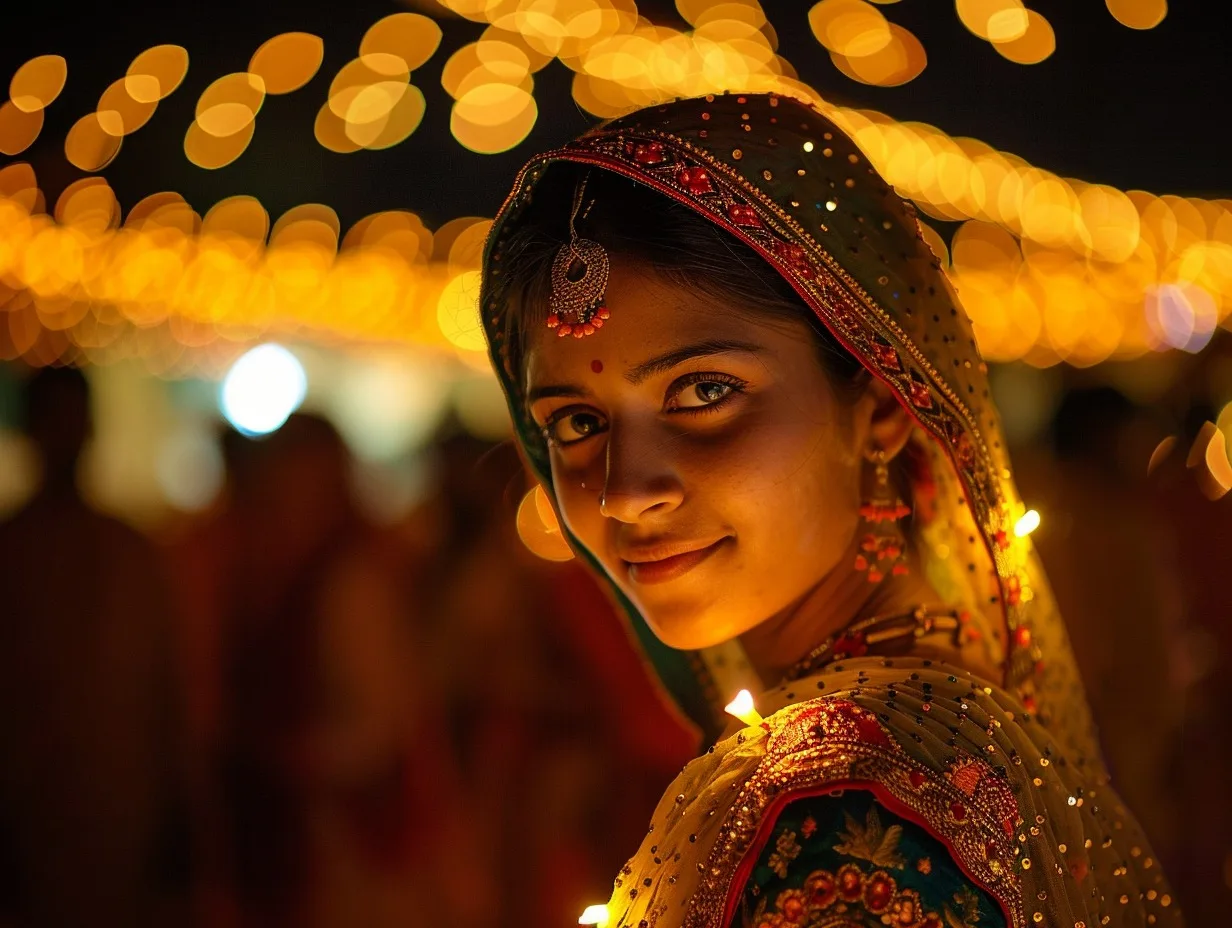 Urban Navratri 2025 celebrations showing vibrant garba and dandiya nights in city pandals filled with colorful lights and enthusiastic dancers.