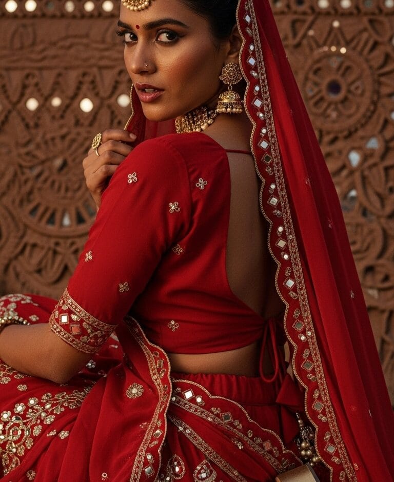 Red Navratri Day 2 outfit inspiration for Brahmacharini Puja