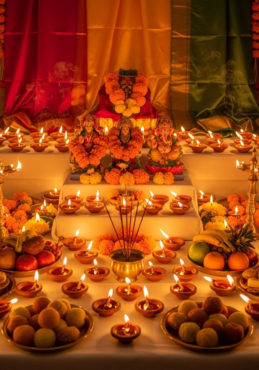 दीपावली की रात चोपड़ा पूजन में लक्ष्मी-गणेश के आगे नई खाताबही और कलम