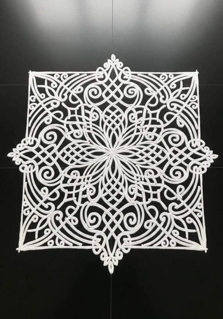 Classic pulli-kolam symmetry drawn at dawn 11 one stroke