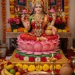Lakshmi Puja 2025 | diyas and lotus with evening Pradosh muhurat ambiance