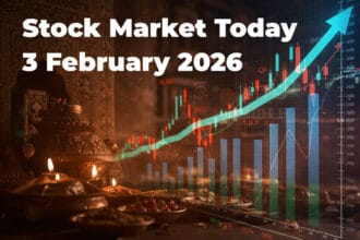 दलाल स्ट्रीट पर जश्न का माहौल, सेंसेक्स और निफ्टी में रिकॉर्ड तेजी का ग्राफ।