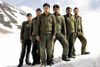 Manoj Bajpayee as Major Suraj Singh leading Indian POWs in the 2007 war movie 1971.
