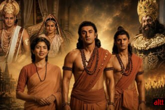 नितेश तिवारी की पौराणिक फिल्म रामायण के लिए मुंबई में बनाया गया अयोध्या का बेहद भव्य और विशाल सोने का महल।