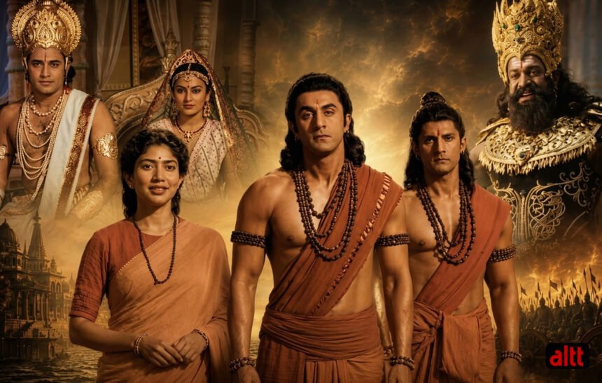 नितेश तिवारी की पौराणिक फिल्म रामायण के लिए मुंबई में बनाया गया अयोध्या का बेहद भव्य और विशाल सोने का महल।